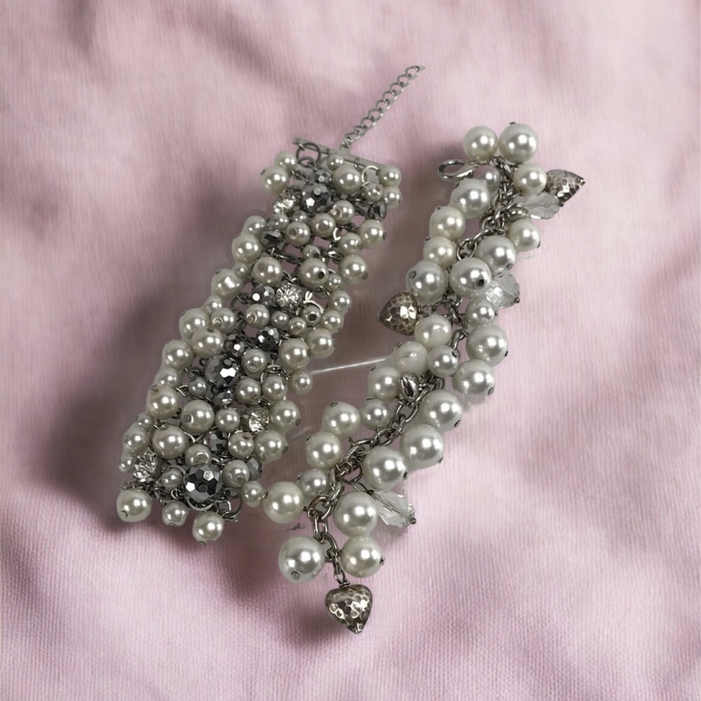 Faux pearl charm bracelets